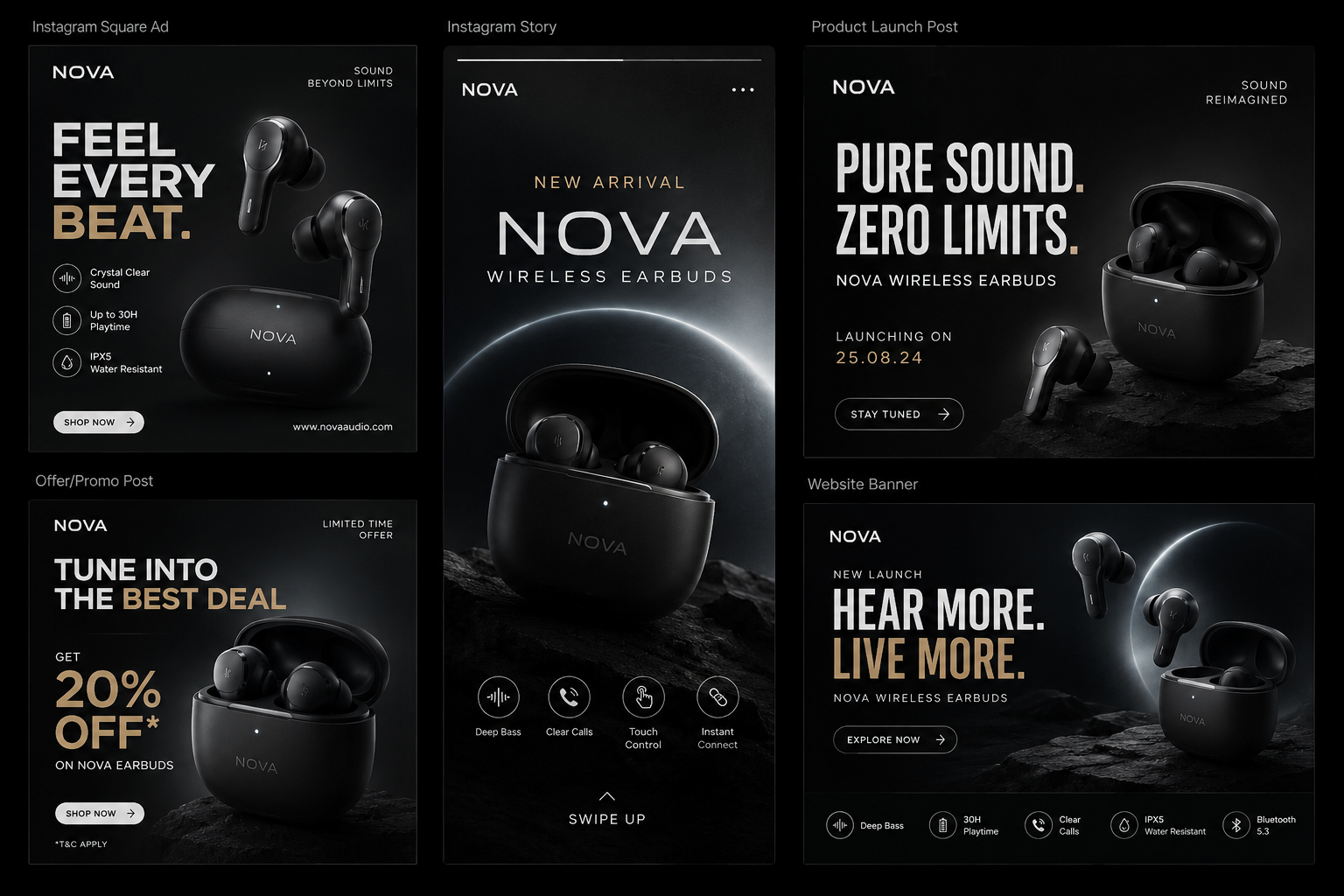 NOVA Wireless Earbuds Advertising Campaign
